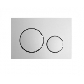 Клавиша смыва BETA, CS17MWT+C, матовый белый + хром кольцо, круг, тонкая
