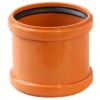 Муфта двухраструбная 200 мм РЫЖАЯ нар.канализ. (4) (ремонтная, без перегородки)