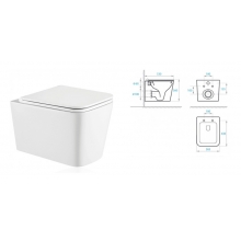 Унитаз подвесной Koller Pool, KVADRO, KR-0530-RQ3 Rim 53*36,5 + сид.микролифт, Tornado