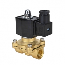 Клапан электромагнитный соленоидный 2-ходовой прямого действия (НЗ) Ду32-32 (1 1/4дюйм), Ру10 латунь, уплотнение - NBR, резьба G, с катушкой S51В 220В DW21-НЗ