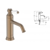 Смеситель д/раковины JACOB DELAFON, LOUISE, E24360-BCN (золото, L-10 H-6,3)