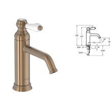 Смеситель д/раковины JACOB DELAFON, LOUISE, E24360-BCN (золото, L-10 H-6,3)