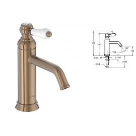 Смеситель д/раковины JACOB DELAFON, LOUISE, E24360-BCN (золото, L-10 H-6,3)