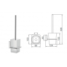 Ёршик Accoona A12511, настенный, латунь/стекло