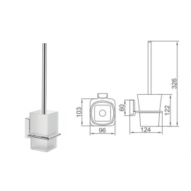 Ёршик Accoona A12511, настенный, латунь/стекло