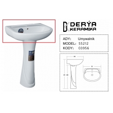Умывальник DeryaKeramika, DK-55212 (55х44), (подходит сифон Y-120 или D0115