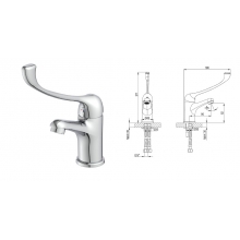 Смеситель д/умывальника Lemark "Проджект" LM4636C, локтевой, картр.40мм, монолитный, креп.на шпильку