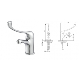 Смеситель д/умывальника Lemark "Проджект" LM4636C, локтевой, картр.40мм, монолитный, креп.на шпильку