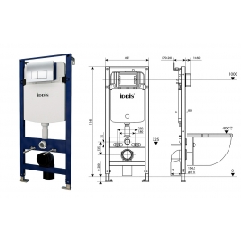Инсталляция д/подвесного унитаза IDDIS, Optima Home с кнопкой Хром, OPH00GCi32K