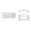 Ванна SANTEK, МОНАКО 170х70, белый, перелив стандарт. 1.WH11.1.979