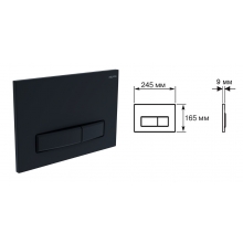 Клавиша смыва Акватек, KDI-0000025 (009D), Slim Черный матовый (клавиша прямоугольная)