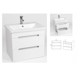 Тумба подвесная VIANT Марсель (43х56х50) с умывальником COMO- 60 (Cersanit), 2 ящика