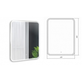 Зеркало AZARIO Stiv - Lite 600х800 сенсорный выключатель, гор/верт крепление