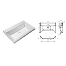 Раковина BelBagno, BB700/450-LV-MR-AST, 700x450x150, литьевой мрамор