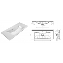 Раковина BelBagno, BB1100/450-LV-MR-PR, 1100x450x150, литьевой мрамор