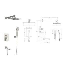 Душевая система Cezares SLIDER-VDSET-IN скрытого монтажа с изливом, сатин