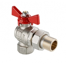 Кран шаровой VALTEC BASE- ГОСТ 3/4" с американкой, угловой, бабочка, VT.228S.N.05