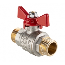 Кран шаровой VALTEC BASE- ГОСТ 1/2" нар.-нар. бабочка, VT.219S.N.04