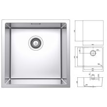 Мойка для подстольного монтажа, Эдифис (Edifice), IDDIS, EDI44S0i77