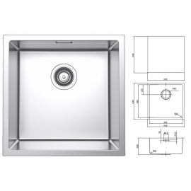 Мойка для подстольного монтажа, Эдифис (Edifice), IDDIS, EDI44S0i77