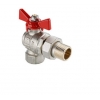 Кран шаровой VALTEC BASE-ГОСТ  1/2" с американкой, угловой, бабочка, VT.228S.N.04