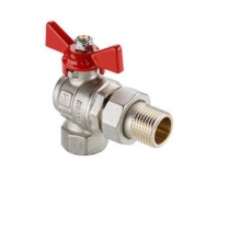 Кран шаровой VALTEC BASE-ГОСТ  1/2" с американкой, угловой, бабочка, VT.228S.N.04
